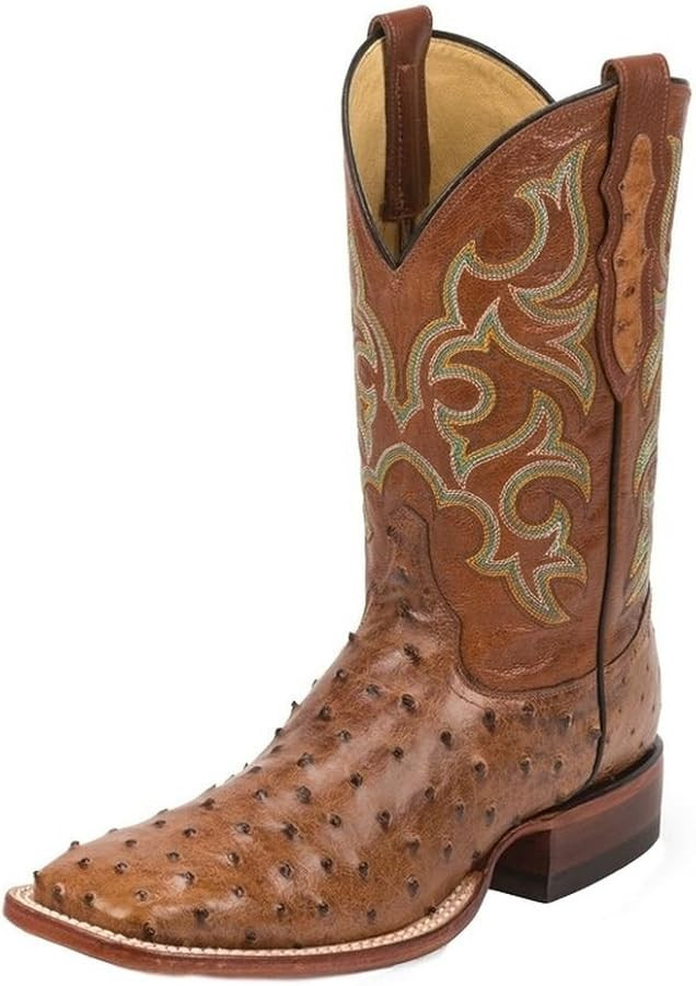 Justin 11in Mens Amber/Cognac Truman FQ Ostrich Cowboy Boots | Amazon (US)
