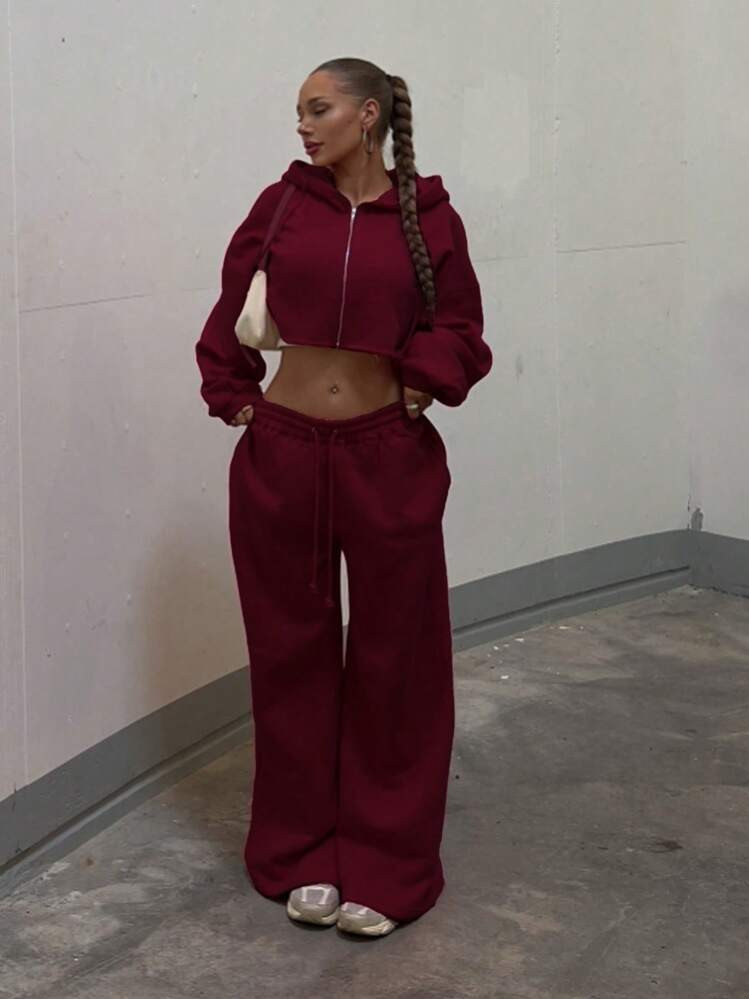 Women Casual Warm Hoodies Sweatshirt And Sweatpants Set | SHEIN