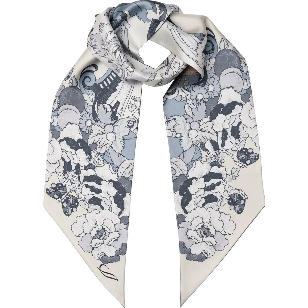 Elizabetta Raffaella - Skinny Silk Scarf for Women in Dusty Blue at Nordstrom | Nordstrom