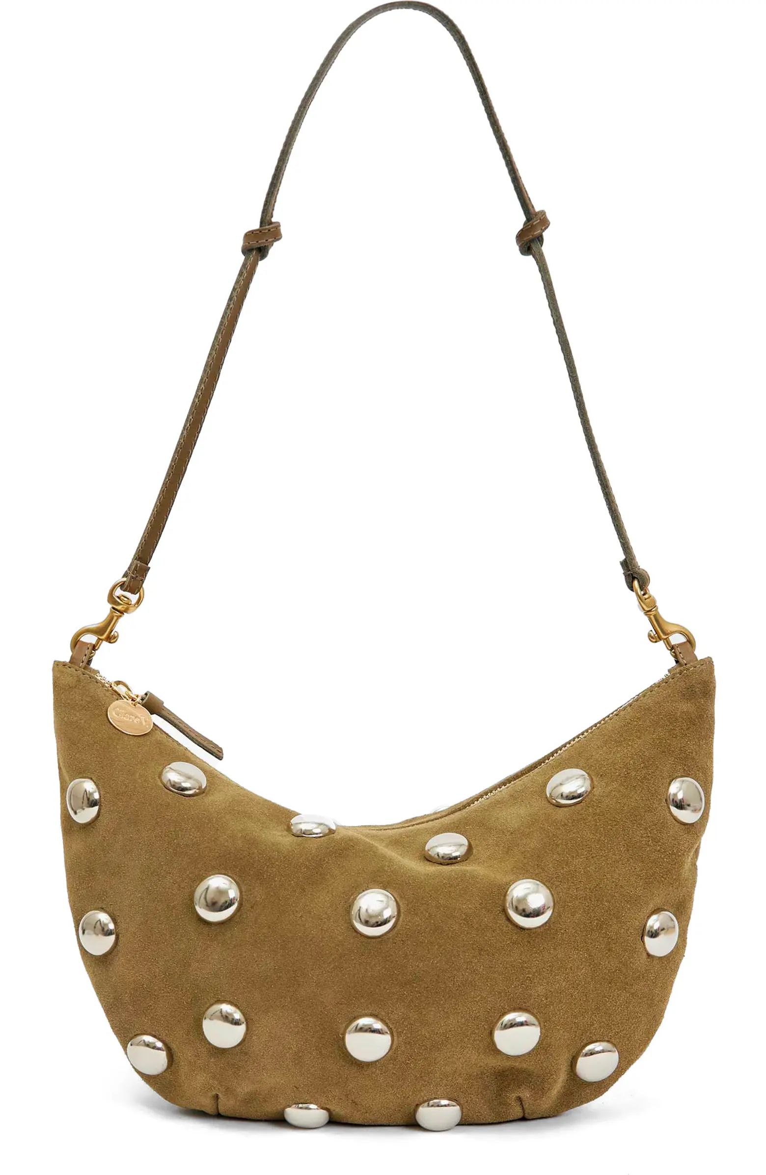 Clare V. Lune Studded Suede Shoulder Bag | Nordstrom | Nordstrom