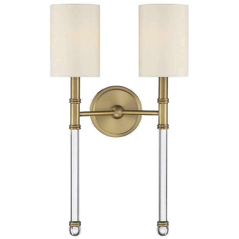 Savoy House Essentials Fremont 21" High Warm Brass 2-Light Wall Sconce - #563K9 | Lamps Plus | Lamps Plus
