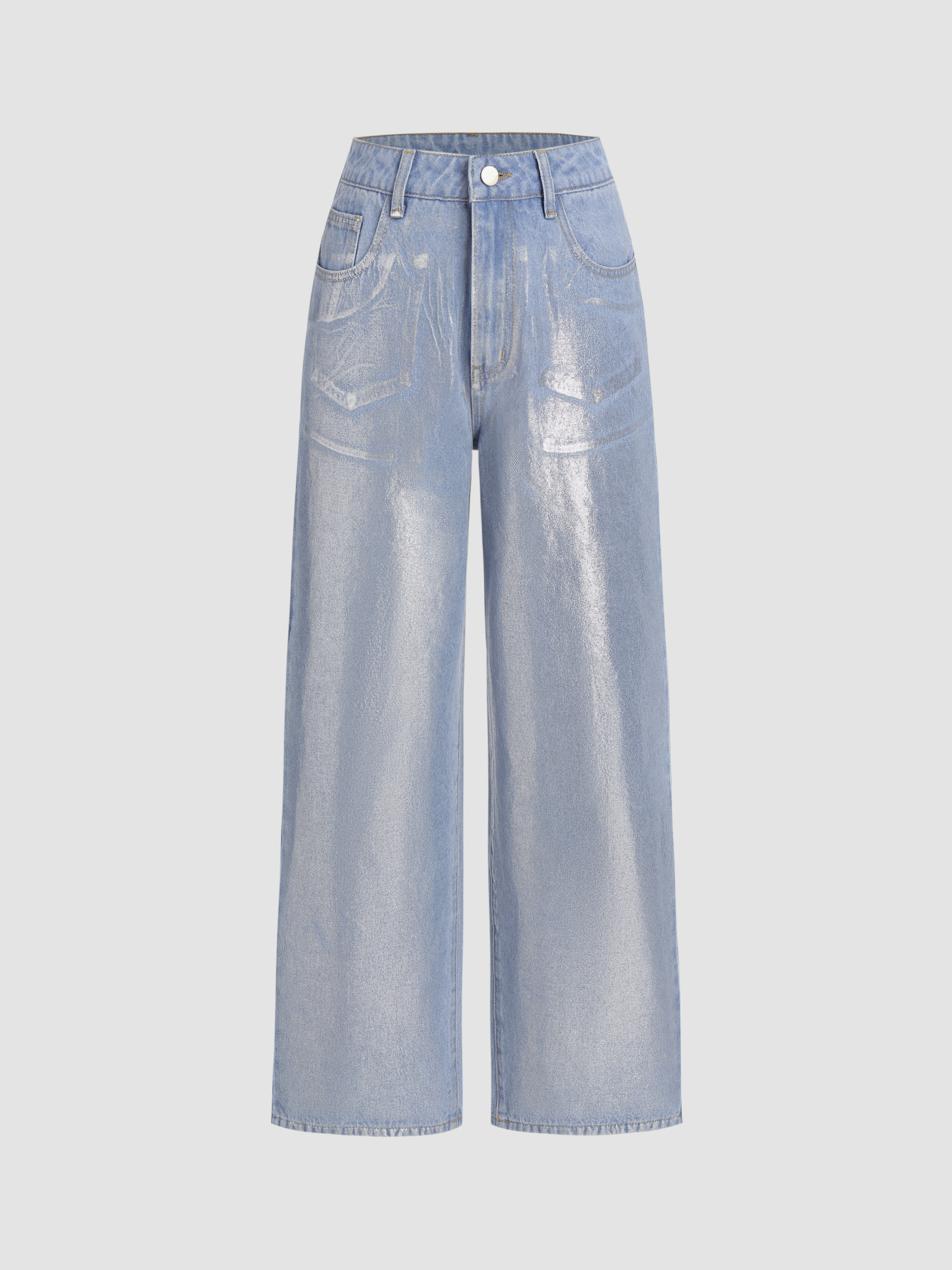 Straight Leg Jeans Denim Denim Mid Waist Coated Pocket Straight Leg Jeans For Daily Casual | Cider