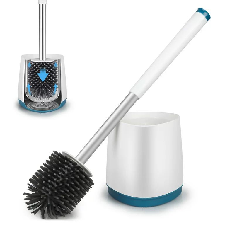SUPTREE Toilet Bowl Brush and Caddy Holder Set Bathroom Toilet Scrubber Brush Cleaning with Tweez... | Walmart (US)