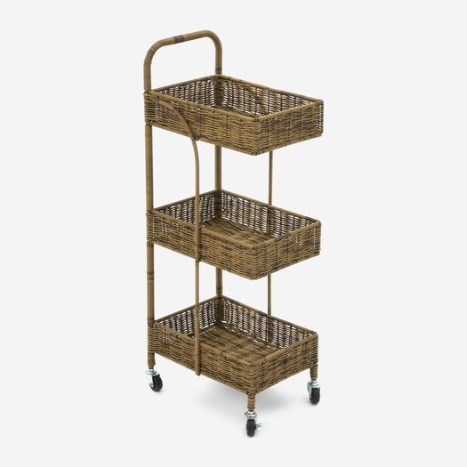 Brown Three Tier Woven Storage Caddy 87x35cm | TK Maxx