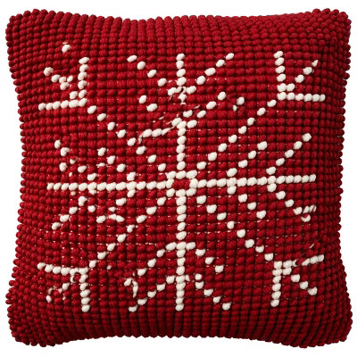 20"x20" Oversize Holiday Loop Snowflake Indoor Square Throw Pillow - Mina Victory | Target