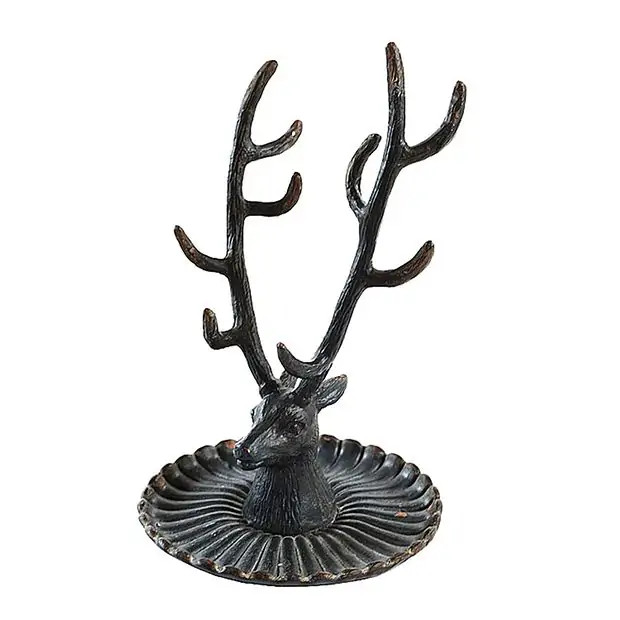 Antiqued Black Buck Jewelry Tree | Antique Farm House