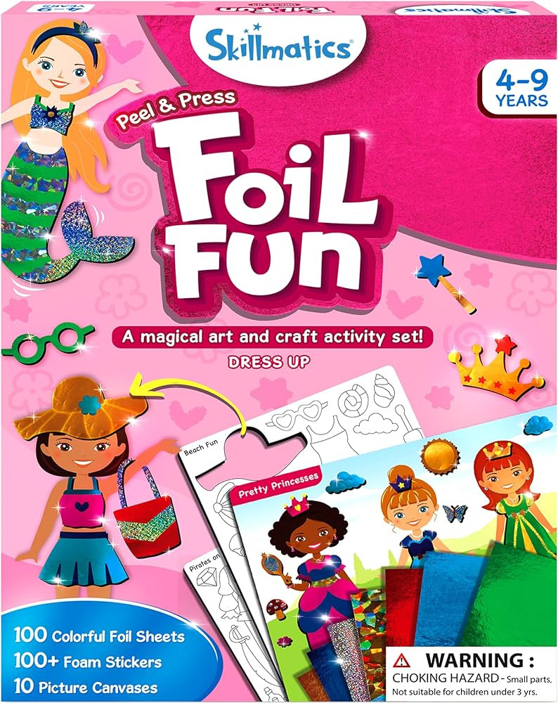 Skillmatics Art & Craft Activity - Foil Fun Dress Up, No Mess Art for Kids, Craft Kits & Supplies, DIY Creative Activity, Gifts for Girls & Boys Ages 4, 5, 6, 7, 8, 9, Travel Toys | Amazon (US)