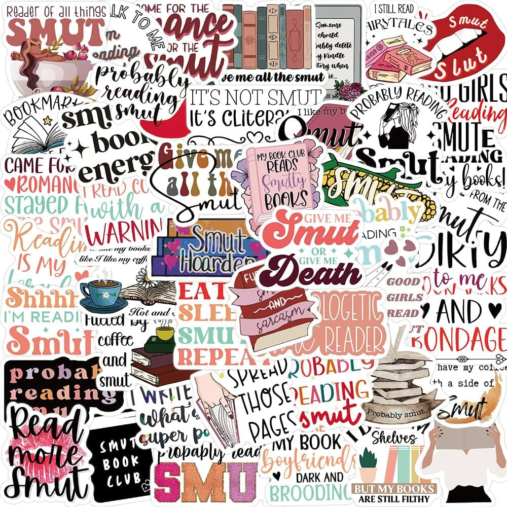 Smut Stickers,Funny Smutty Book Stickers,Bookish Stickers Vinyl Laptop Computer Phone Water Bottle Stickers | Amazon (US)