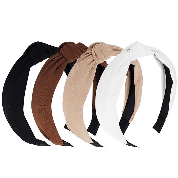 YISSION 4PCS Knotted Headbands for Women Girls Non Slip Wide Head Band Fashion Head Bands Top Kno... | Amazon (US)