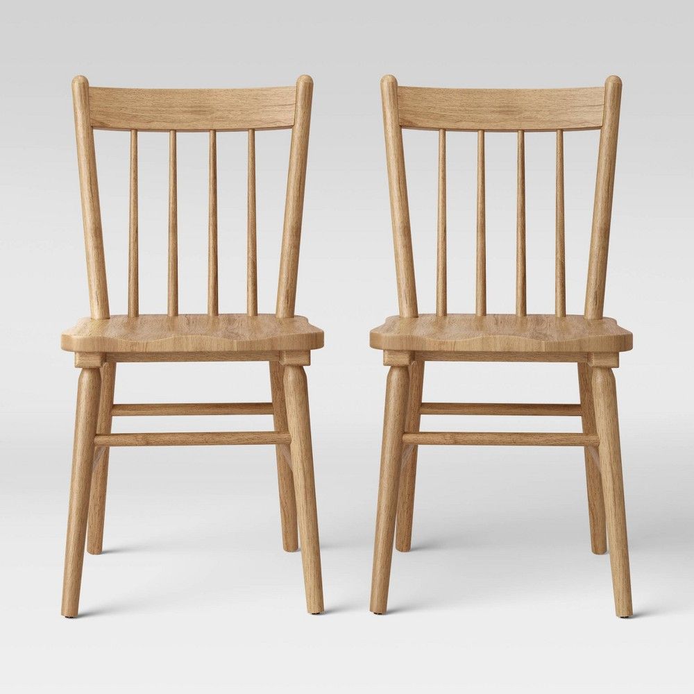 Set of 2 Hassell Wood Dining Chair Natural - Threshold | Target