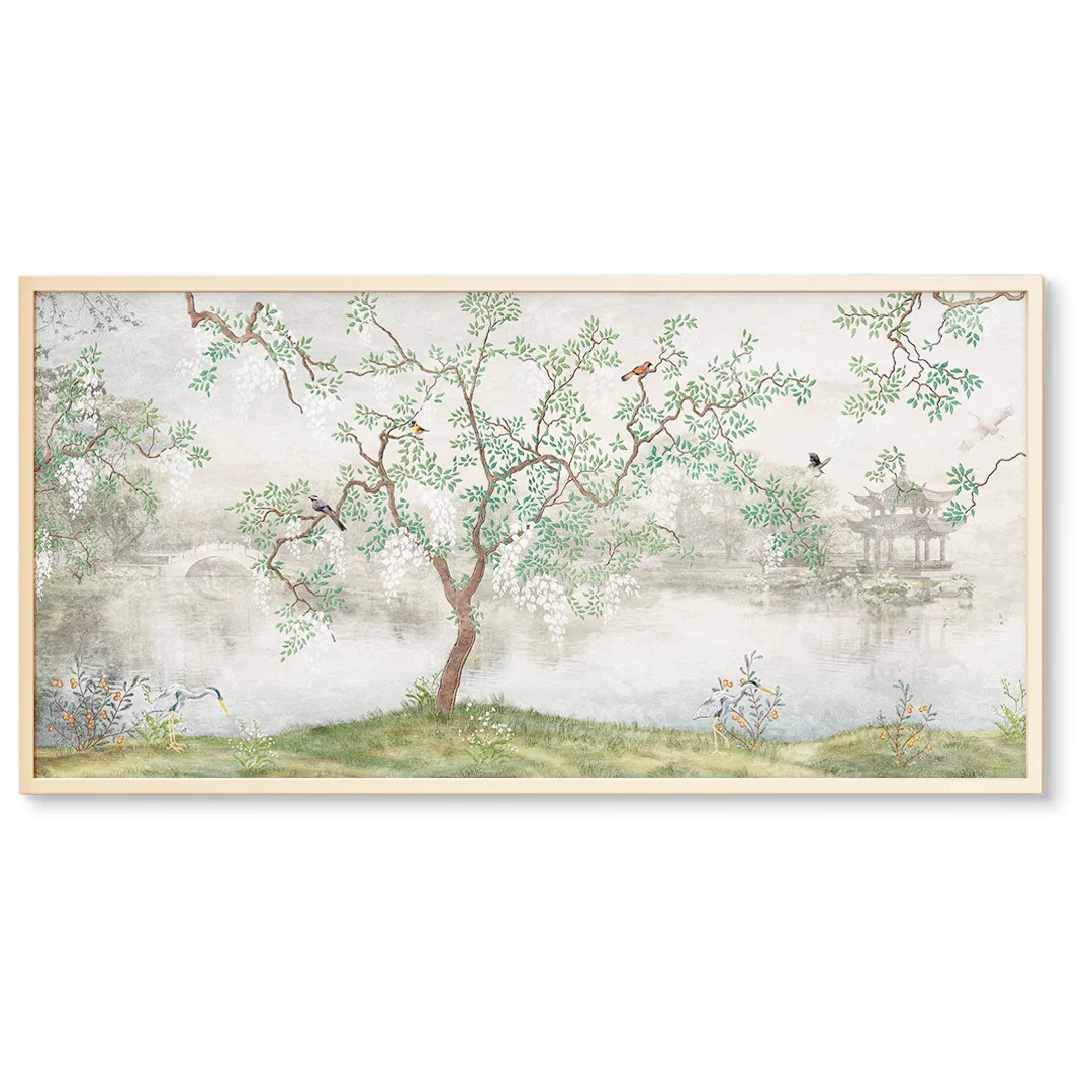 Peace in the Garden Chinoiserie Tree & Bird Wall Art | Oriental Prints | Urban Garden Prints