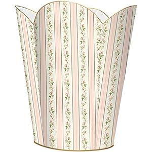 Marye-Kelley WB839-Dainty Rose Stripe Wastepaper Basket | Amazon (US)