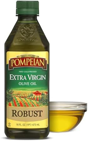 Pompeian Robust Extra Virgin Olive Oil, Contains Polyphenols, First Cold Pressed, 16 Fl Oz | Amazon (US)