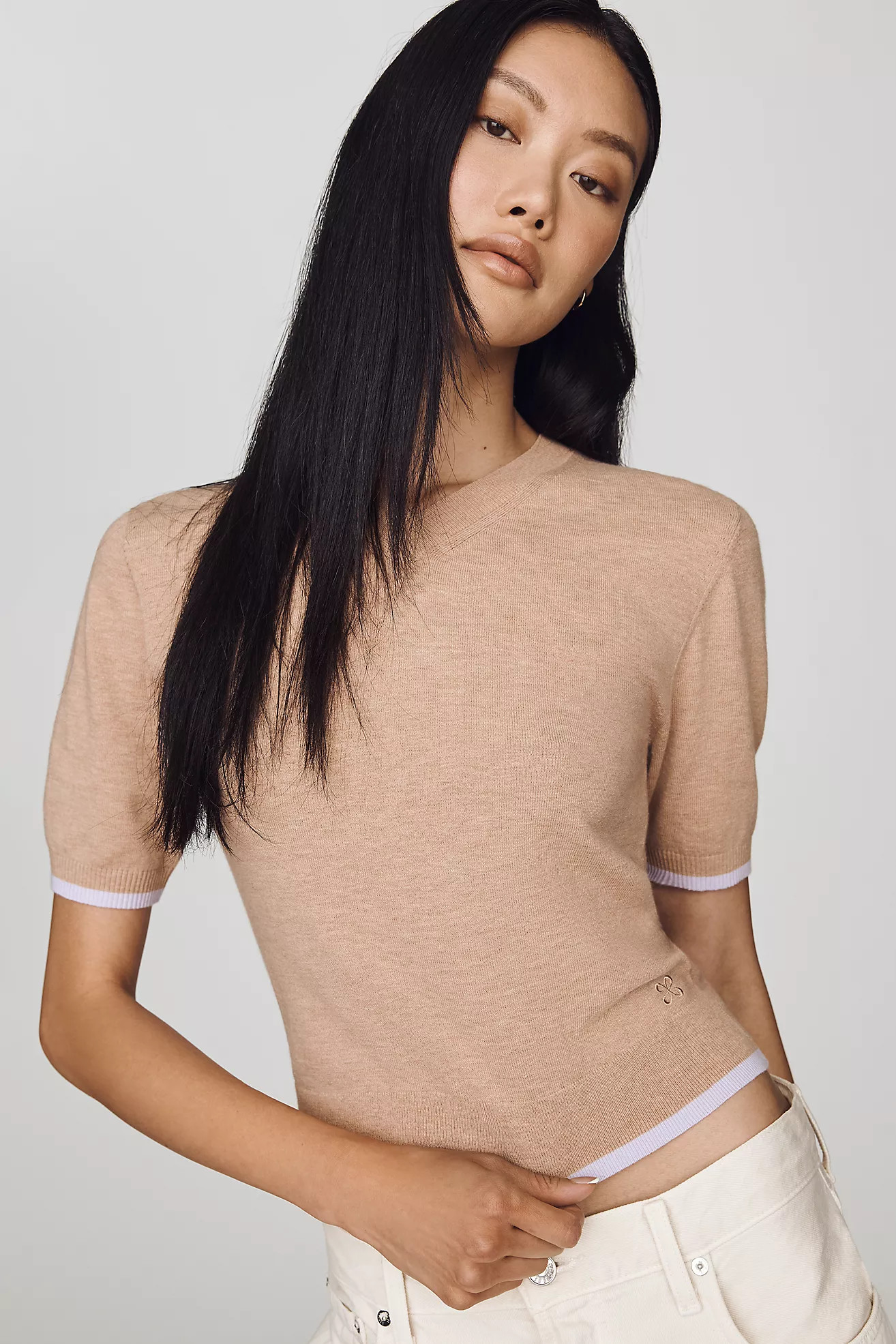 Maeve Short Sleeve Cropped Sweater | Anthropologie (US)
