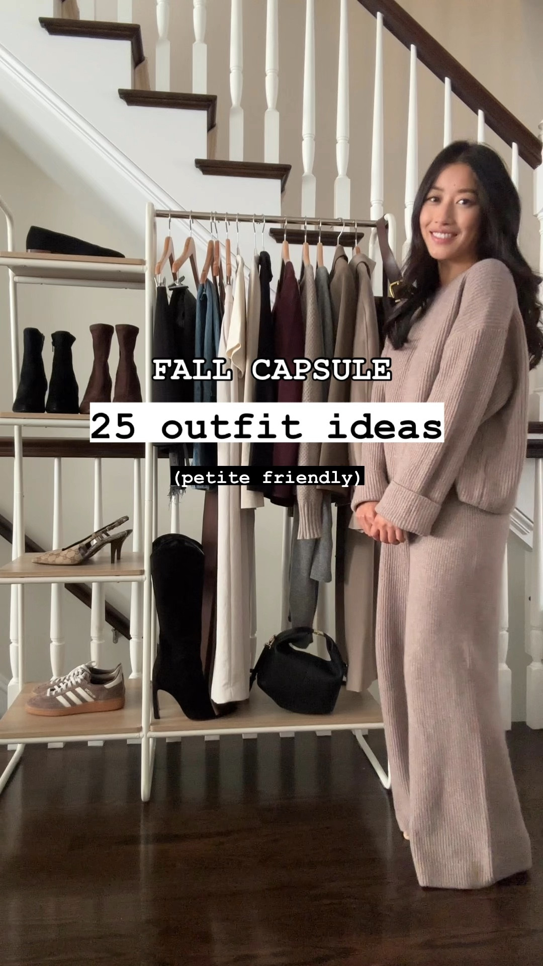 25 outfit combo ideas from my Fall smart casual capsule wardrobe. Everything pictured is currently stocked unless noted below, and my bucket bag is on sale!

1. Trench coat: Oak Fort XXS in “brindle” use code JEANTRENCH for 20% off. Runs oversized & long. Also linked options available in petite sizing

2. Blazer: Old Navy xs petite. Relaxed looser boyfriend fit on me since this is one size up from my usual size 

3. Cardigan: Quince xs, nice drape and slightly oversized relaxed fit

4. Crewneck sweater: Everlane honeycomb xxs. Old, linked their current version. Also linked an Aritzia sweater with a very similar fit in xxs and color  

5. Accent color sweater: Quince shrunken cashmere sweatshirt XS

6. Layering tops: Gap xs petite long sleeve mock necks 

7. White tee: COS xs (its the off white color)

8. Slip dress: Quince xs 

9. Trousers: Aritzia 0 short (“shorter” is ideal for my 5’ height)

10. Blue jeans; Levi’s ribcage 24 x 26 length “in the middle “ wash 

11. Slim ankle jeans: Madewell 24 hems cut, or recommend Levi’s wedgie straight with finished hem

12. Black Skort: Abercrombie xxs

13. Bucket tote: Madewell chocolate raisin, on sale!

14. Crossbody bag: Polene with my own strap, not linkable

15. Sneakers: Adidas Spezial 5 (TTS to half size big)

16. Kitten heels: Gucci 35

17. Flats: Sezane suede ballet flats 5, worn with heel inserts 

18. Ankle boots: Madewell Justine black booties (nice quality and comfy) and Amazon brown booties 5

19. Tall boots: Schutz 5.5 (runs small in foot and narrow in calf)

Lounge outfit at the beginning: Gap knit pants + sweater xs petite, both run big 

#LTKStyleTip #LTKSeasonal #LTKWorkwear