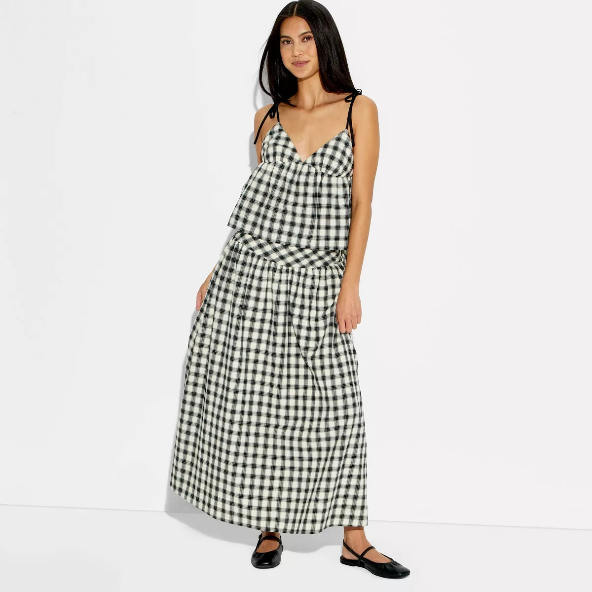 Women's Maxi Plaid Skirt - Wild Fable™ Khaki XL | Target