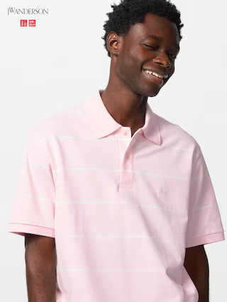 DRY Pique Polo Shirt Striped Pink 2XL UNIQLO US | UNIQLO (US)
