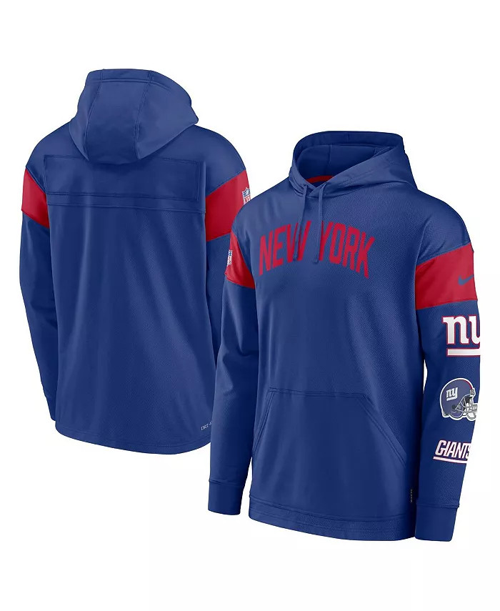Men's Royal New York Giants Sideline Athletic Arch Jersey Performance Pullover Hoodie | Macy's Canada