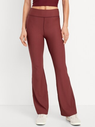 Extra High-Waisted PowerSoft Ribbed Flare Leggings | Old Navy (US)