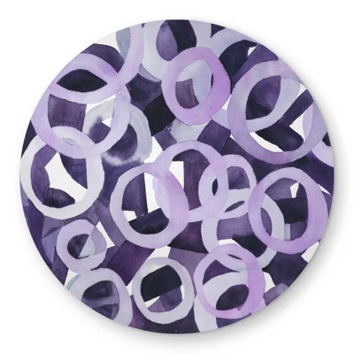 Abstract Purple Rings - Round Outdoor Area Rug for Home Decor | Wayfair North America