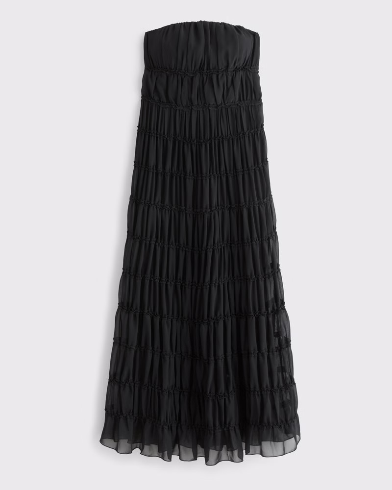 Women's Strapless Ruffle Maxi Dress | Women's Dresses & Jumpsuits | Abercrombie.com | Abercrombie & Fitch (US)