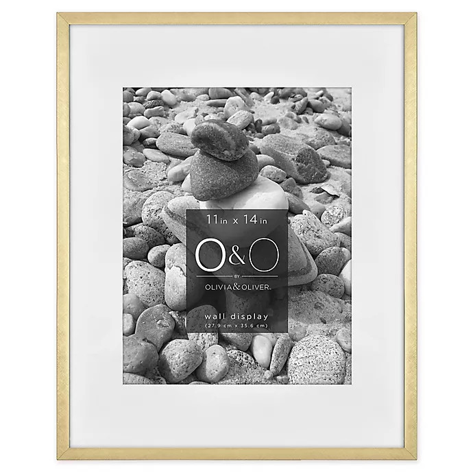 O&O by Olivia & Oliver™ 11-Inch x 14-Inch Matted Metal Wall Frame in Gold | Bed Bath & Beyond
