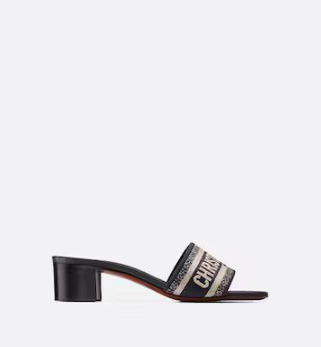 Dway Heeled Slide Deep Blue Embroidered Cotton - products | DIOR | Dior Beauty (US)