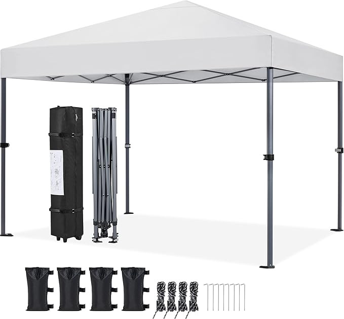 Yaheetech 10x10 1-Person Setup Pop Up Canopy Tent, Instant Portable Commercial Canopy Tent, Outdo... | Amazon (US)