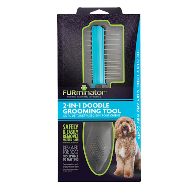 FURminator 2-in-1 Doodle Grooming Tool for Dogs Susceptible to Matting, Black, Small | Petco