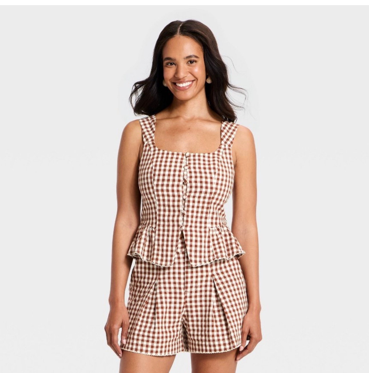 Brown gingham is on trend this season and this set is perfect for it! 

#LTKootd #LTKdayinmylife #LTKOver40