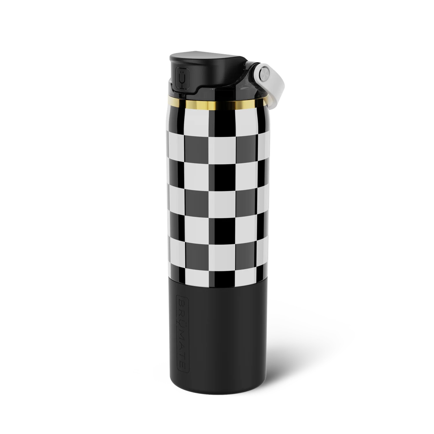 Rise 25oz | Black & White Checkered Tumbler | Br\u00fcMate | Brumate