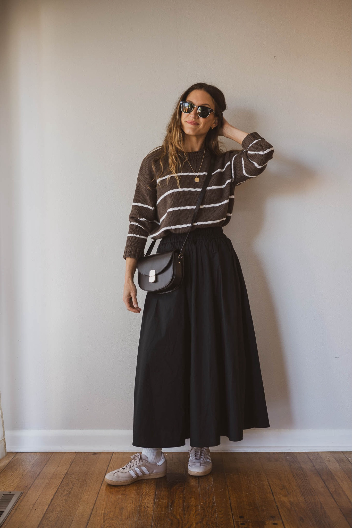 Fall Capsule: Day Eighteen 🍂

Quince sweater, XS, TTS. Target skirt, XS, TTS. Adidas Sambas, TTS. Sèzane bag. Quince sunglasses. Madewell socks. Mila Coin Necklace and Triple Hoops Earrings from Sheena Marshall Jewelry, STITCHANDSALT for $10 off  

#LTKFindsUnder50 #LTKStyleTip #LTKOver40