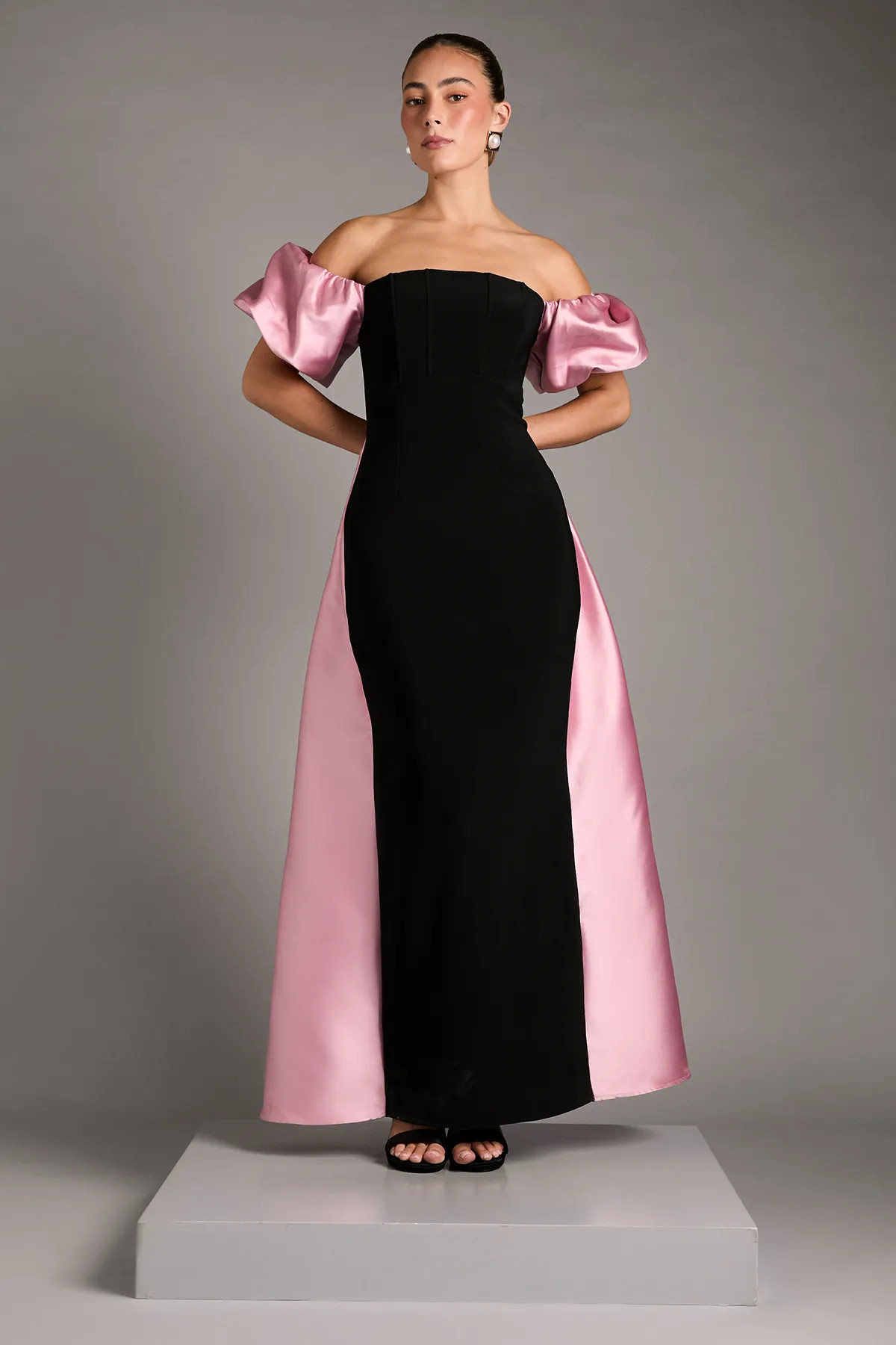 Dresses | Bardot Puff Sleeve Strapless Maxi Dress with Full Skirt Back Detail | Coast | Coast UK & IE
