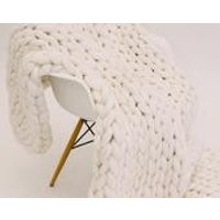 Cloud White Merino Wool Knit Throw | Etsy (US)