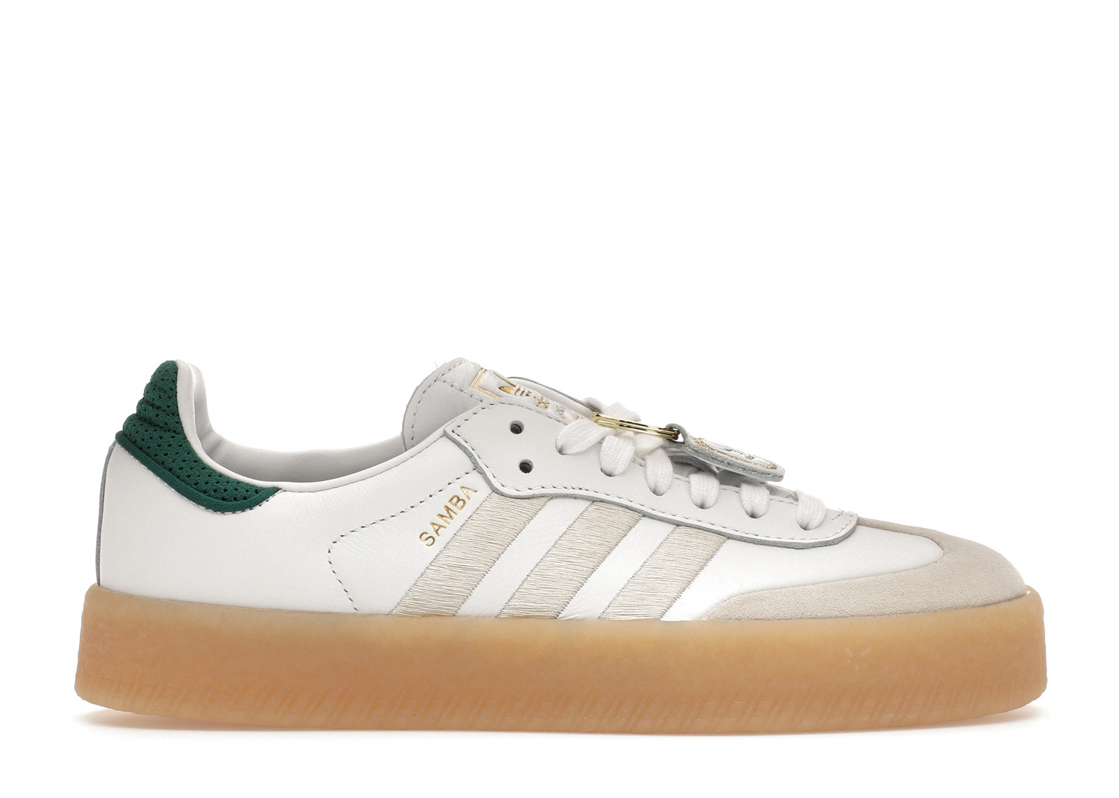Adidas Sambae Aluminum Green (Women's) Sneakers in Off White/Aluminium/Gold Metallic | StockX