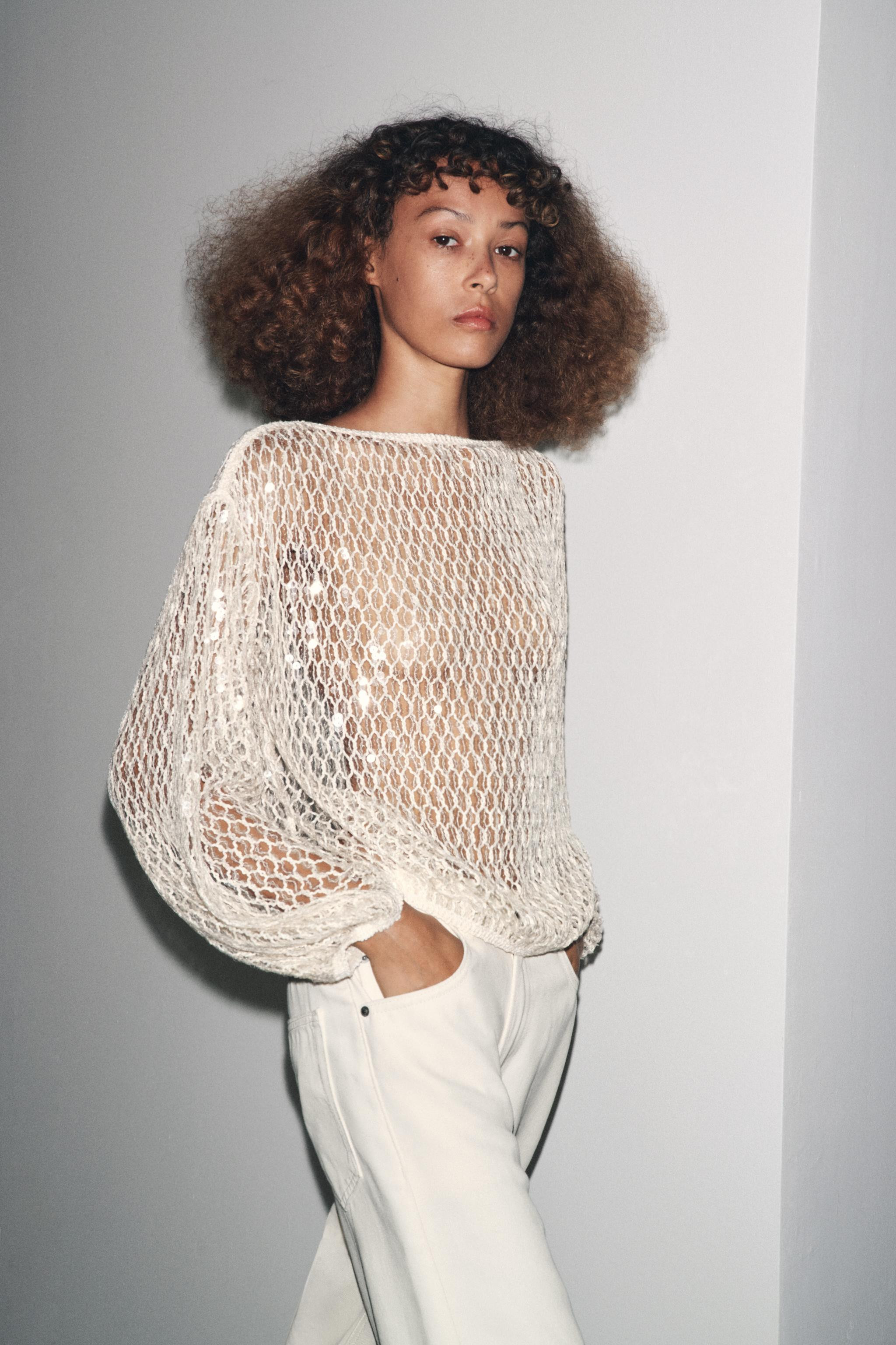 ZW COLLECTION SEQUIN TOP | Zara UK