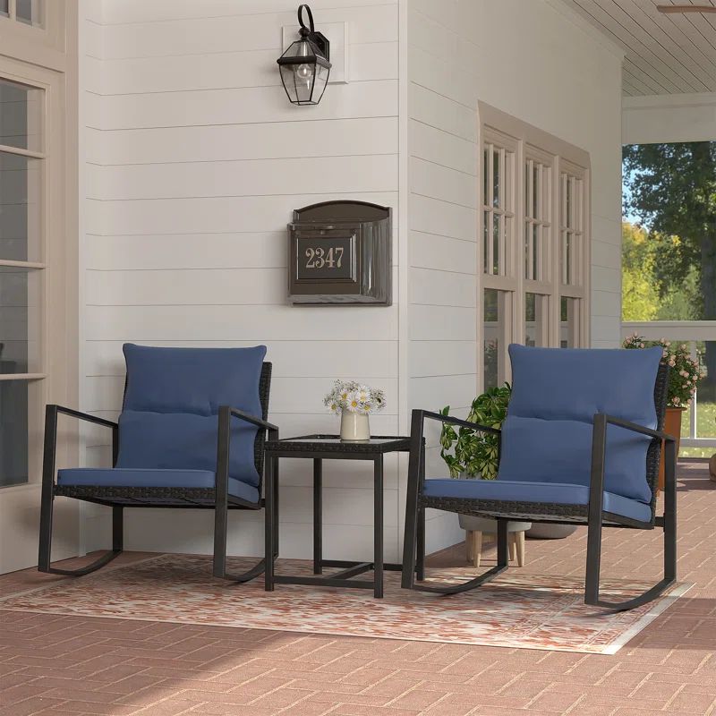 Fultonham Square 2 - Person 18'' Long Bistro Set with Cushions | Wayfair North America