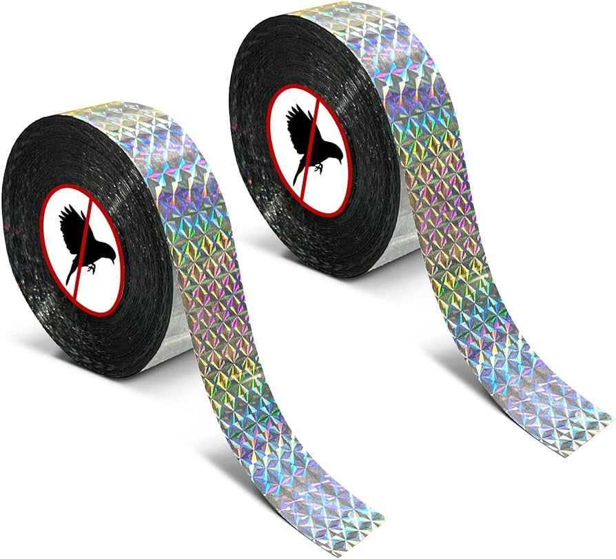 Bird Scare Tape Ribbon, 2 * 300 Foot Reflective Tape Ribbon for Birds Woodpecker Scare Reflective... | Amazon (US)