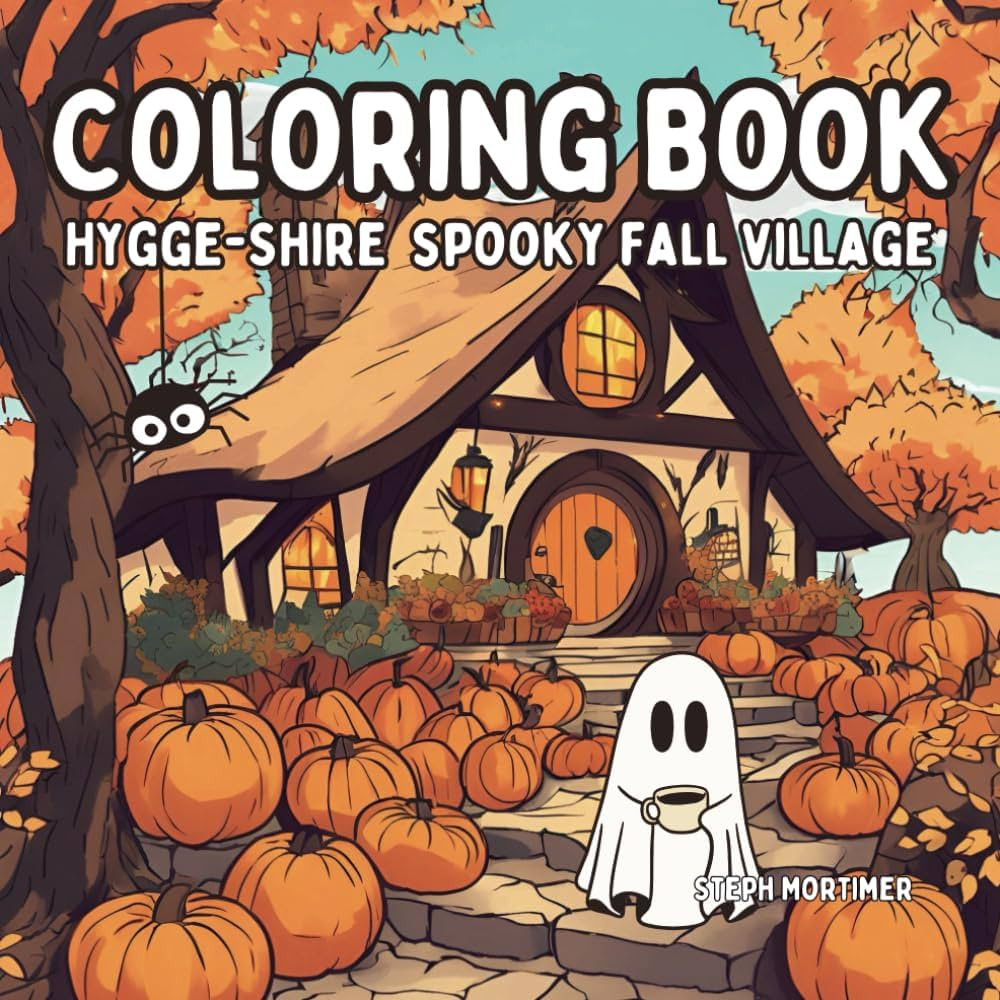 Hygge-Shire Spooky Fall Village : Adult and Teen cozy coloring book for relaxing and mindfulness:... | Amazon (US)