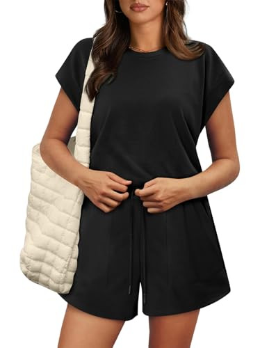 KISSMODA Two Piece Sets for Women Sweatsuit Casual Tracksuits Short Sleeve Tops and Shorts 2025 L... | Amazon (US)