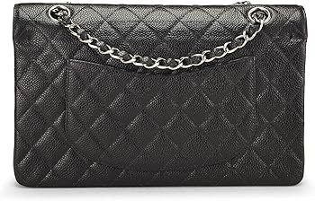 Amazon.com: Chanel, Pre-Loved Black Quilted Caviar Classic Double Flap Medium, Black : Luxury Sto... | Amazon (US)