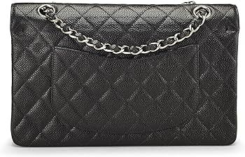 Amazon.com: Chanel, Pre-Loved Black Quilted Caviar Classic Double Flap Medium, Black : Luxury Sto... | Amazon (US)