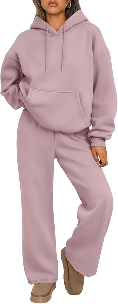 Trendy Queen Womens 2 Piece Outfits Lounge Fall Fashion Sets Oversized Sweatshirts Wide Leg Pants... | Amazon (US)