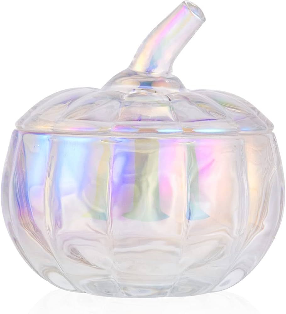 SHOWLOUE Glass Candy Jar with Lid, Food Storage Canisters Wedding Candy Buffet Jar Pumpkin Jar De... | Amazon (US)