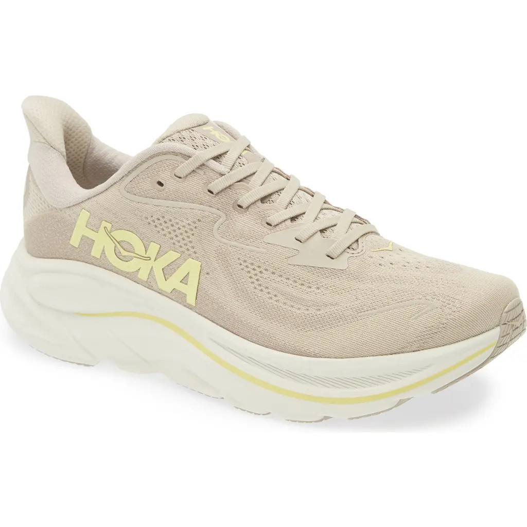 HOKA Clifton 10 Running Shoe in Raw Linen /Stone at Nordstrom, Size 13 | Nordstrom