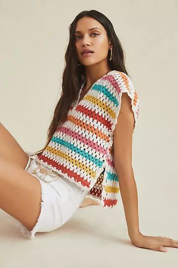 Striped Crochet Vest | Anthropologie (US)