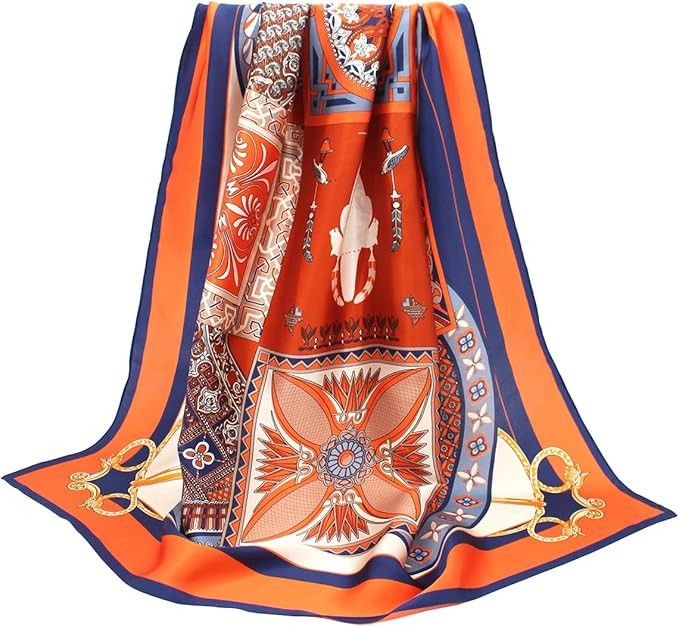 ANDANTINO 100% Pure Mulberry Silk Scarf 35" Large Square Lightweight Headscarf –Women’s Hair ... | Amazon (US)