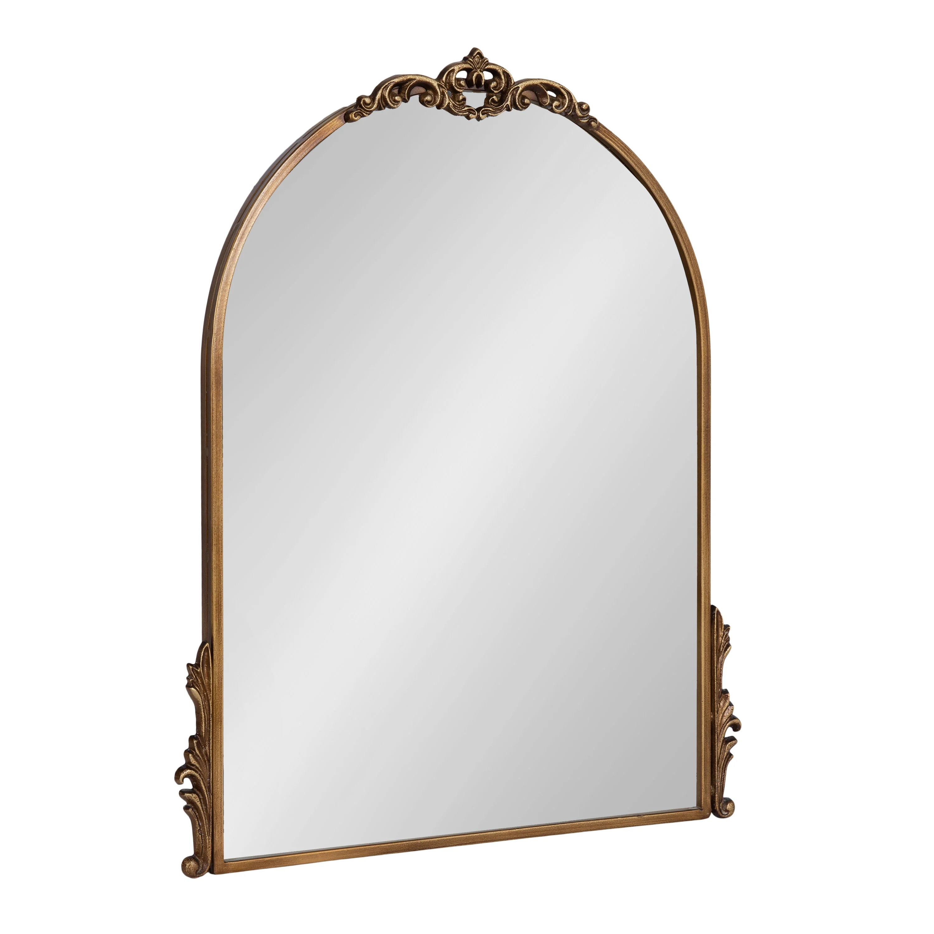 Kate and Laurel Myrcelle Traditional Arched Mirror, 21 x 26, Gold, Decorative Arch Mirror with Or... | Walmart (US)
