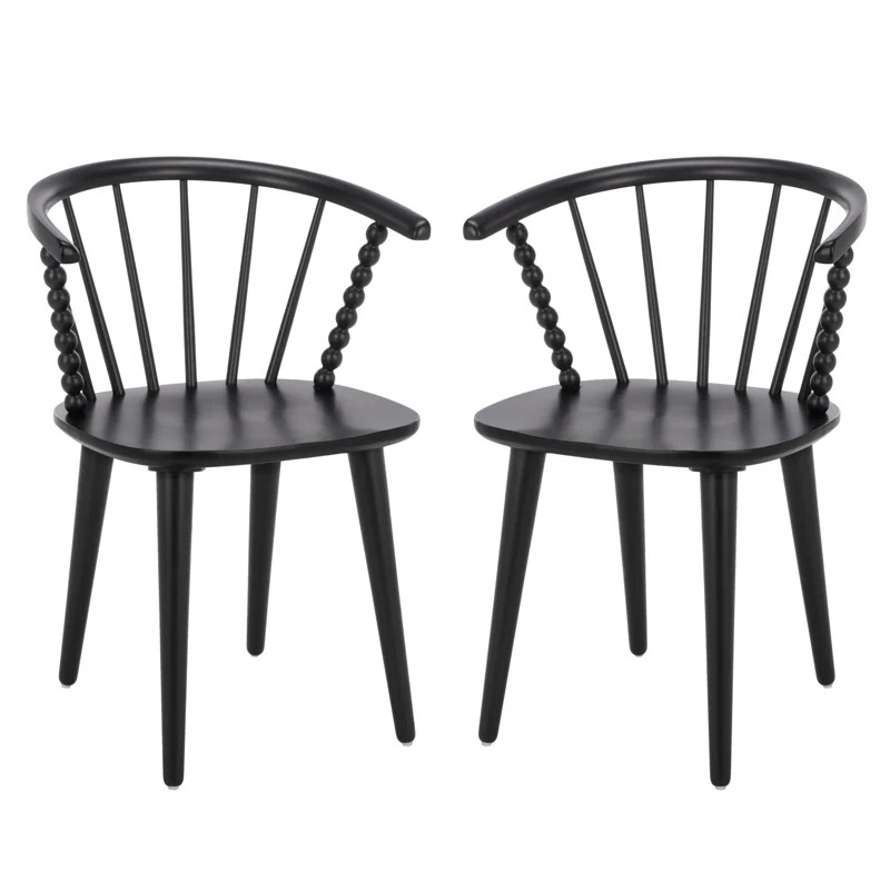 Paras Curved Back Wood Dining Chair (Set of 2) | Wayfair North America