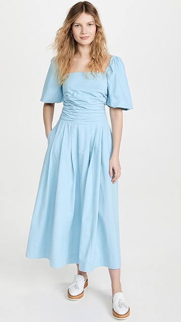 Puff Sleeve Pleated Dress | Shopbop